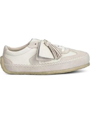 Clarks Tassel-Detail Blanket-Stitched Sneakers - White