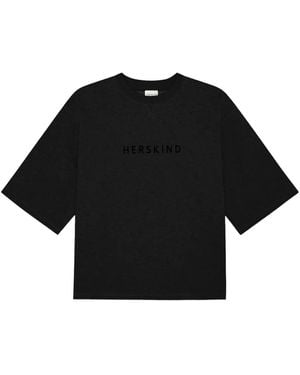 Herskind Linette T-Shirt mit Logo-Stickerei - Schwarz