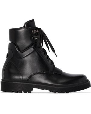 Moncler Patty Leather Ankle Boots - Black