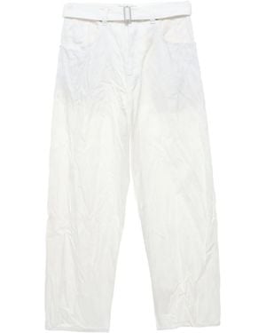 Studio Nicholson Crinkled Belted Jeans - White