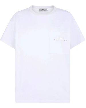 Elisabetta Franchi Pocket Logo-Plaque Jumper - White