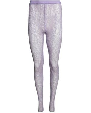 Wardrobe NYC Lace Stirrup Leggings - Pink
