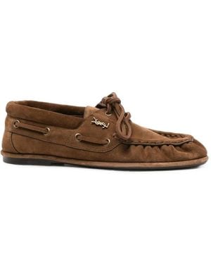 Saint Laurent Suede Loafers - Brown