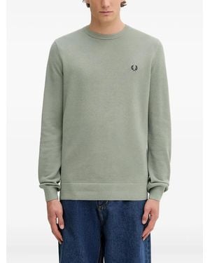 Fred Perry Logo-Embroidered Sweater - Green