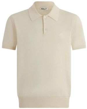 Bally Polo Con Logo Bordado - Blanco