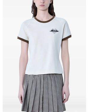 Moncler Embroidered Heart-Motif T-Shirt - White