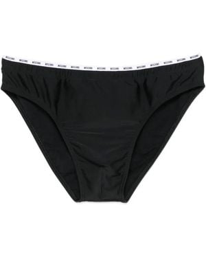 Moschino Logo-Waistband Briefs - Black