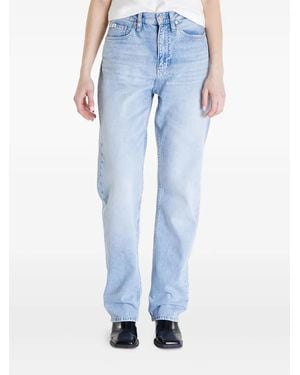Calvin Klein Straight-Leg Cotton Jeans - Blue