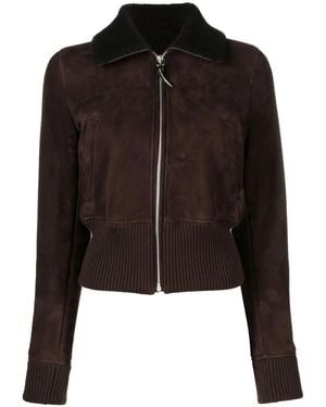 Roberto Cavalli スエード ボンバージャケット - ブラック