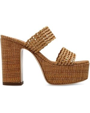 Casadei Woven-Platform Sandals - Brown