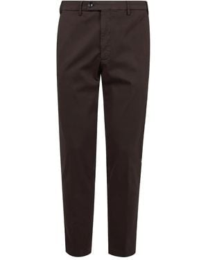 Michael Coal Logo-Patch Pants - Brown