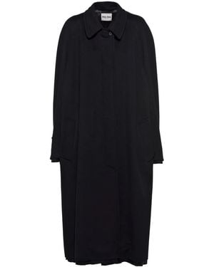 Miu Miu Manteau Mi-Long À Simple Boutonnage - Noir
