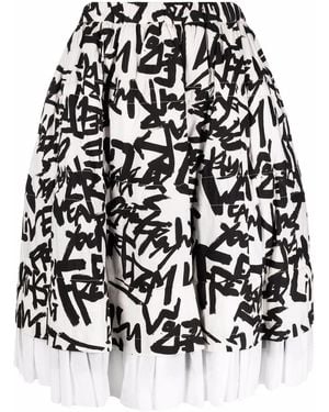 Comme des Garçons Live Free-Print Skirt - Black