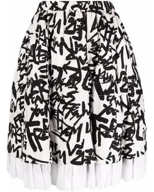 Comme des Garçons Live Free-Print Skirt - Black