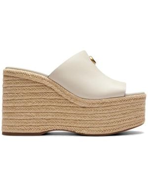 COACH Logo-Plaque Wedge Espadrilles - White