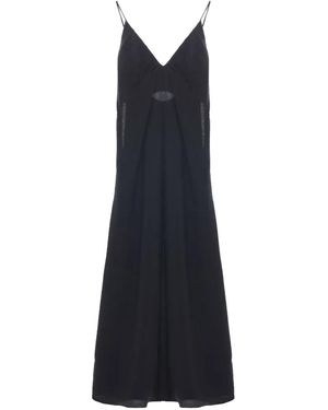 Rohe Abito Lungo Con Scollo A V - Blu