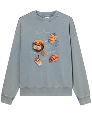 B+ AB Graphic-Print Sweatshirt - Blue
