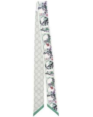 Gucci Printed Silk Twill Ribbon - White