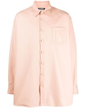 Raf Simons Logo-Patch Cotton Shirt - Pink