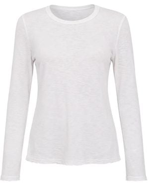 James Perse Camiseta Con Cuello Redondo Y Manga Larga - Blanco
