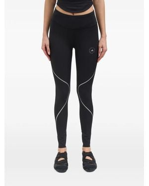 adidas By Stella McCartney Logo-Print Panelled Leggings - Black