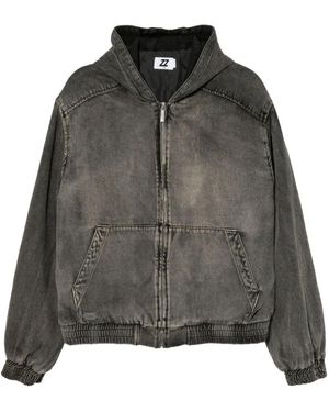 Izzue Denim Hooded Jacket - Grey