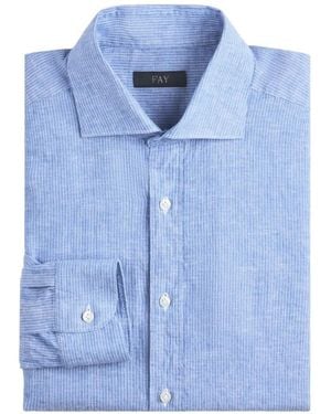 Fay Camisa Con Logo Bordado - Azul