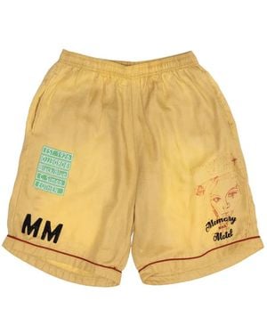 PALY Montauk Graphic-Print Drawstring Track Shorts - Yellow