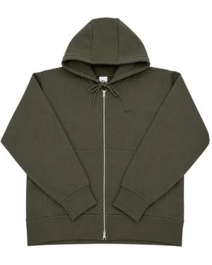 Nike Logo-Embroidered Zip-Up Hoodie - Green