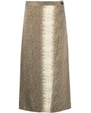 Twinset Gonna Dritta Con Effetto Metallizzato - Neutro