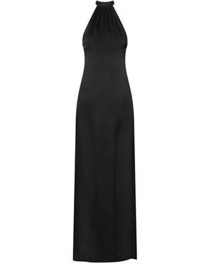 Maison Close Open-Back Satin-Weave Maxi Dress - Black