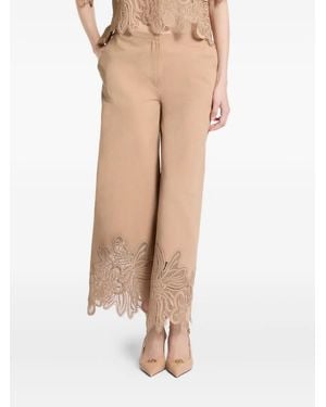 Elie Saab Pantalones con encaje bordado - Neutro