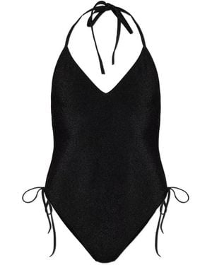 Balmain Halterneck Side-Tie Swimsuit - Black