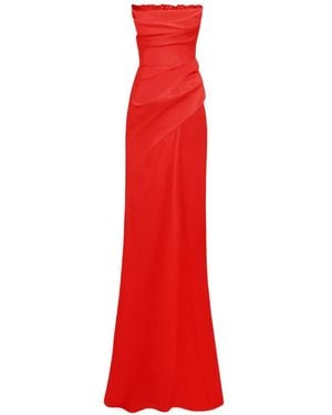 Gemy Maalouf Beaded Strapless Dress - Red