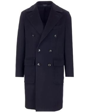 Al Duca d'Aosta Double-Breasted Notch-Lapel Coat - Blue