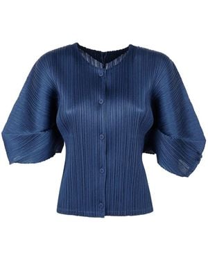 Pleats Please Issey Miyake プリーツ シャツ - ブルー