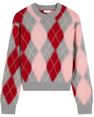 Tommy Hilfiger Pull En Coton À Losanges - Red