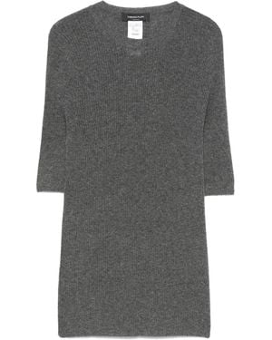 Fabiana Filippi Ribbed Half-Sleeve Top - Grey