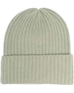 Liska Rib-Knit Cashmere Beanie - Green