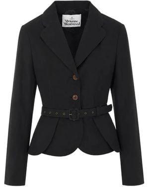 Vivienne Westwood Belted Peplum-Hem Jacket - Black