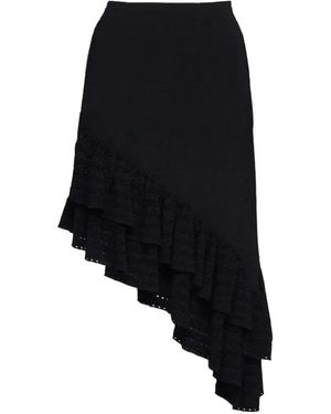 Sandro Ruffled Asymmetric Skirt - Black