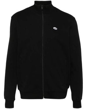 DIESEL Track Jacket With Oval D Patch - Black