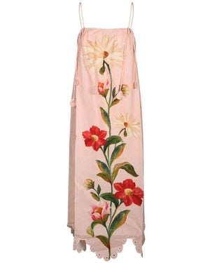 Barbour Farm Rio Floral-Print Scalloped-Hem Dress - White