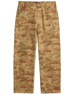 Polo Ralph Lauren Landscape-Print Straight-Leg Trousers - Natural