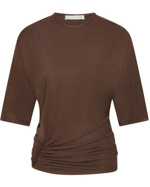 Christopher Esber Gerafftes Shibari Jersey-T-Shirt - Braun