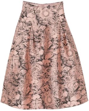 Shiatzy Chen Jacquard Midi Skirt - Pink