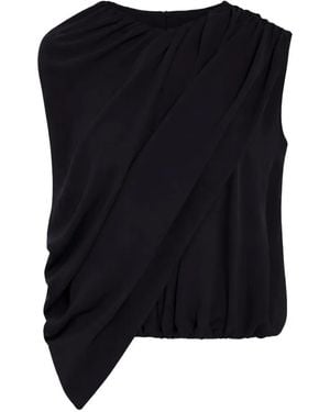 Balenciaga Asymmetric Draped Blouse - Blue