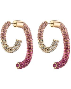 DEMARSON New York Luna Pave Hoop Earrings - Pink