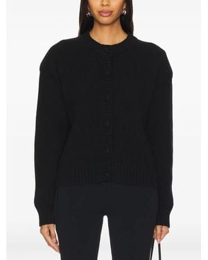 AEXAE Padded Cashmere Cardigan - Black