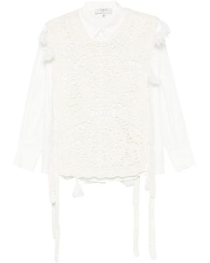 Sea Top con detalle de borlas - Blanco